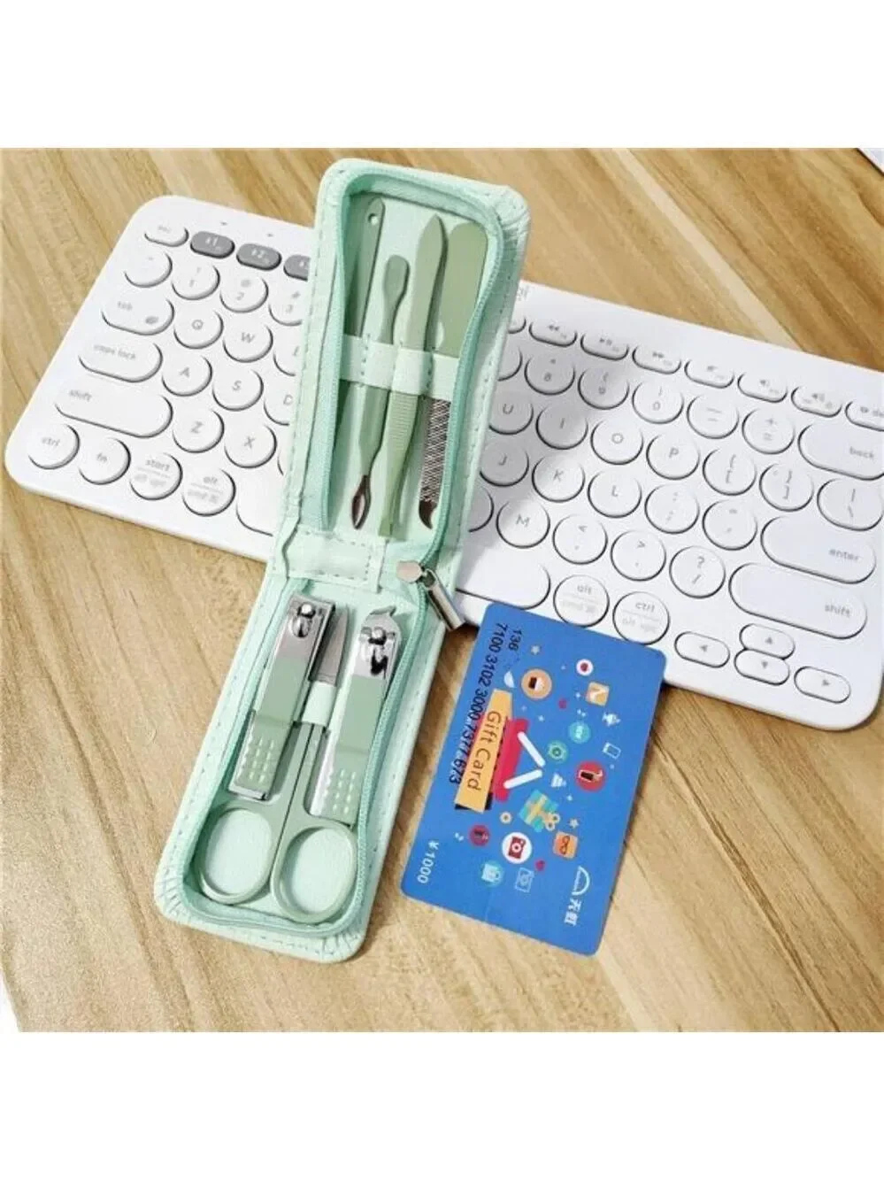 Travel Manicure Set 7 Piece Nail Clippers Pedicure Kit Stainless Steel Grooming